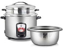 【中古】【未使用】炊飯器と蒸し器 - 保温機能 304 ステンレススチールライナー、ヘラと計量カップ付き、4?8人用 (5L) ()(2)