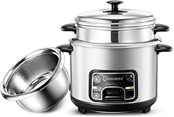 【中古】炊飯器 蒸し器 201 ステンレススチール 炊飯器、ヘラと計量カップ付き、1?7人用 (2L) ()