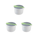 【中古】3のセットオフィスポータブル電子レンジ炊飯器スプーン付き洗える多機能蒸し器ポット調理器具キッチンガジェットグリーン 緑