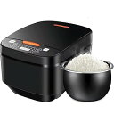 【中古】ライス炊飯器、家庭用スマートライス炊飯器、5L小炊飯器、24時間プリセットは暖かく、焦げ付き防止ライナーと蒸しトレイ、マルチコーカースープ(2)