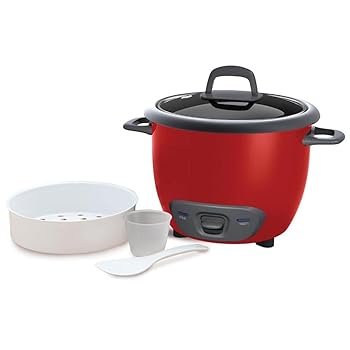 【中古】【未使用】AZZiraLy 14カップ(調理済み)/3クォート 米&穀物炊飯器 レッド