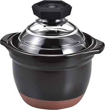 【中古】【未使用】フタ が ガラスのご飯釜 1~2合 日本製 ブラック 【中古】【未使用】フタ が ガラスのご飯釜 1~2合 日本製 ブラック