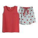 【中古】Cotton Pajamas Women Leisure Shorts Plus Size Pyjamas Pullover Home Sleepwear Suit Plus Size Vest Outdoors Sporty Pajamas (Size : X-Lar