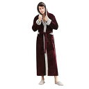 【中古】【未使用】Bathrobe Flannel Men' s Bathrobe Fall/Winter Extended Lace- up Pajamas Hooded Loose Casual Homewear (Color : D Size : XL Code) (B XL co