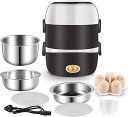 【中古】炊飯器、ミニ炊飯器、3層、(2L、200W、220V)ランチボックス、スチームクッカー付きインテリジェントスチームライス、取り外し可能