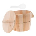 【中古】【未使用】Mikinona 1セット 炊飯器 キッチン用米びつ 木の寿司丼 炊飯樽 ハンギリミキシングスチーマー 米蒸しバケツ 薪蒸し器 木製 スナックバスケット