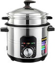 【中古】【未使用】Rice Cooker with Steamer Stainless Steel Rice Cooker, Non-Stick Liner,Adjustable Temperature, for 1-11 People (5L) ()(2)