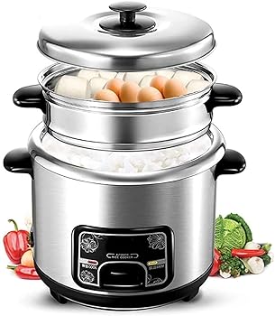 【中古】【未使用】炊飯器と蒸し器 304 ステンレス製食品炊飯器、保温機能付き (5L) ()