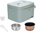 【中古】【未使用】炊飯器 & 低糖水切り炊飯ポット 3L 大容量アルミノンスティックライナー 家族寮用 (グリーン) (グリーン), Green(2)