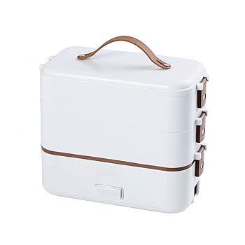 【中古】保温性と鮮度を兼ね備えた高速暖房ランチボックス炊飯器。一人暮らし。多層加熱機能付き蒸し。1人、2人、3人用のミニ炊飯器 (3層)