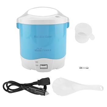 【中古】【未使用】自動車用24v 180w 1.6l電気携帯用多機能炊飯器スチーマー（青）