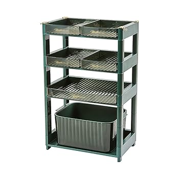 【中古】キッチン野菜ラック キッチン おかずプレート 多層収納 スタッキング 準備プレート 家庭用 多機能トレイ 縦型収納引き出しタイプ野菜ラック ajimura4861-13100636 AJIMURA-SHOP パッケージ画像