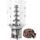 【中古】【未使用】チョコレートファウンテンマシン、6/7段商業ステンレススチールソースるつぼ大型フォンデュセット、プラスチック透明アクリルダストカバー付き、
