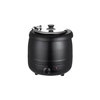 【中古】Sariny10L食品用スープ釜ウォーマー, 業務用電気式スープウォーマー温度調整と, ステンレス鋼 ，保温レストランおよび，大家族のため,黒 スープ