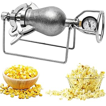 【中古】【未使用】圧力ゲージ付きレトロポップコーンマシン - クランクハンドル付きポップコーンメー..