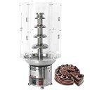 【中古】【未使用】温度制御付きプラスチック透明アクリルダストカバー付きチョコレートファウンテンマシン、パーティーウェディングビュッフェ機器用チョコレート