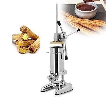 【中古】【未使用】スペインのチュロスメーカー、業務用手動チュロスマシン、5つの型付き縦型チュロス..