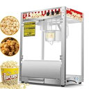 【中古】【未使用】COMEDYKING ステンレス鋼業務用ポップコーンメーカー、1300W熱風ポップコーンマシン、大容量自動多機能ストールポップコーンマシン、無脂肪で健