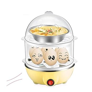 【中古】n/a 卵スチーマーダブルレイヤーレイジー大容量の電気を自動シャットダウンと卵多機能、温水ミルク、暖房ボイルド(Yellow)