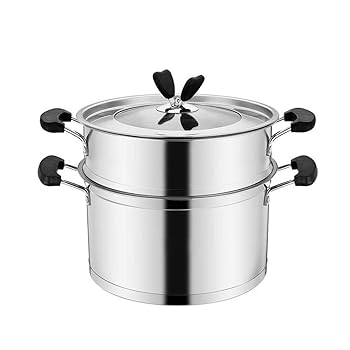 【中古】n/a ステンレス鋼の厚みの2階スチーマー調理器具鍋醤油鍋マルチレイヤボイラー