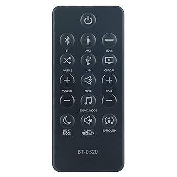 JBL Bar BT-0520 JBLBARSBLKAM JBLBAR20AIOBLKAMオーディオスピーカー用の交換用リモコン。
