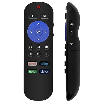 交換用リモコン 日立 Roku TV Netflix Hulu Sling Vue APPキー 43R80 49R80 55R80 65R80 49R81 55R81 60R70 49RH1 55RH1 32RC23 50RC6