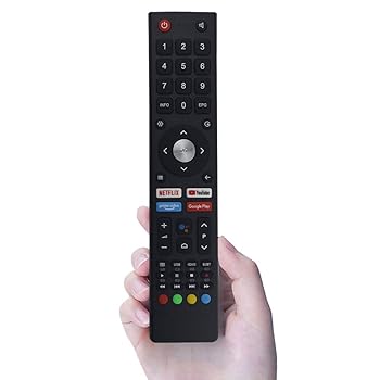 MATCOM スマートテレビリモコン CHIQスマートTV U55H7A U58H7A U43H7Aコントローラー用 Aiwa LEDリモコン付き (GCBLTV02ADBBT)、ブラック。