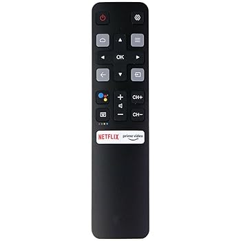 【中古】RC802V 交換用リモコン プライムビデオ付きTCL Android TV Netflixホットキー 音声機能なし