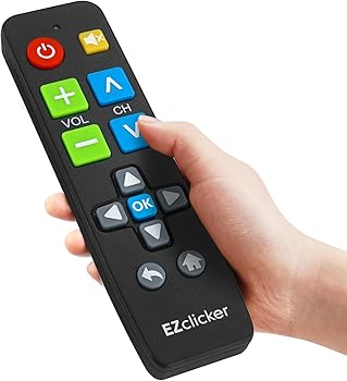 EZclicker ビッグボタンユニバーサルテレビリモコン (ブラック) シンプルで使いやすく、主要なテレビブランドで動作します (単4電池2本は含まれ