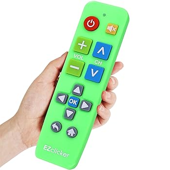 EZclicker ビッグボタンユニバーサルテレビリモコン (グリーン) シンプルで使いやすい 高齢者に最適 主要なテレビブランドに対応 (単4電池2本は