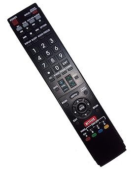 【中古】交換用リモコン 対応機種: Sharp LC-60LE661U LC70SQ10 LC-70SQ10 LC80UQ17U LC-80UQ17U AQUOS LED HD TV、Netflix 2D / 3Dボタン付き。