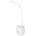 【中古】Rakuminyou 電気スタンド 多機能 デスクライトLEDテーブルランプ ペン立て&スマホスタンド兼用 3段階調色無段階調光 充電式 360°回転可能 省エ