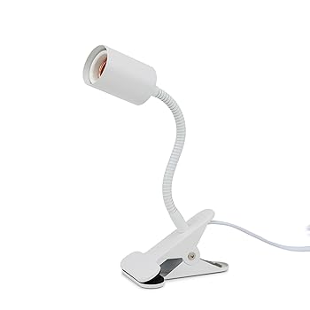 【中古】智光電気 クリップライト クリップスタンド 150W以下 E26 爬虫類 両生類 観賞魚 植物 育成ライト用ランプに 保温球 UV球 電球 ソケット(白)