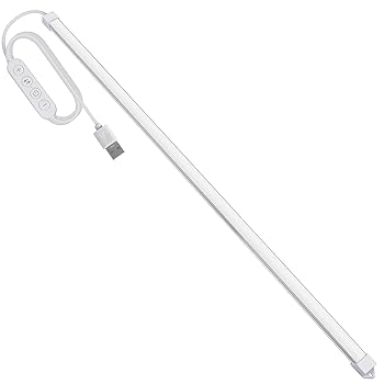 【中古】【未使用】ASSEUI LED バーライト USB キッチン 蛍光灯 棚下 高輝度 直管形 電球色 昼白色 昼光色 三段階調色 無段階調光 チューブライト USB 5V 給電 3Mテ