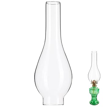 【中古】Ciieeo オイルランプ 灯油ランプ ホヤ クリア ランプシェード ガラス 煙突 交換用 上径3.4cm 下径5cm ランプカバー 防風 ガラスシェード 傘のみ