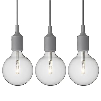【中古】【未使用】億兆堂 3灯ペンダントライト パステルカラー 工事不要 E26口金 裸電球照明 器具のみ LED対応 天井照明 全長100cm コ..