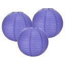【中古】【未使用】uxcell 3PCS ペーパーランタン装飾 12インチ ディープパープル ラウンド ハンギングボール ランタン 中国のランタン ホームデコレーション 誕生