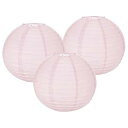【中古】【未使用】uxcell 3PCS ペーパーランタンデコレーション 12インチ ライトピンク ラウンド ハンギングボール ランタン 中国のランタン ホームデコレ 誕生日
