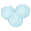 【中古】【未使用】uxcell 3PCS ペーパーランタン装飾 12インチ レイクブルー 円形吊り下げボールランタン 中国ランタン ホームデコレーション 誕生日 ウェディング