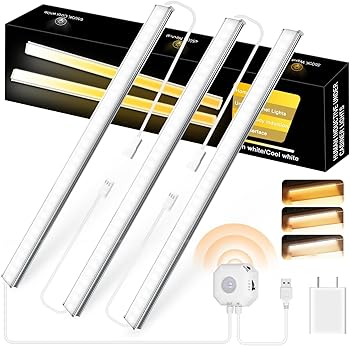 Rakuten - 【中古】LEDバーライト人感センサー付き 高輝度102LED 消灯時間設定 昼光色/電球色切替可能 USB給電対応 薄型スリム設計 玄関/棚下/廊下/寝室/キッチンに