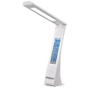 【中古】【未使用】OHM 充電式LEDデスクライト デジタル表示機能付き ホワイト DS-LE27BG-W