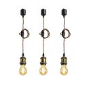 【中古】【未使用】LVWIT ペンダントライト E26口金 LED電球付き フィラメント電球 電球ソケット 照明器具 配線ダクトレール用 天井照明 吊り下げ コード付き 100cm