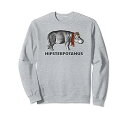 【中古】【未使用】面白いカバ Hipsterpotamus ビンテージ動物愛好家のギフト トレーナー