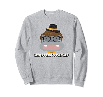 【中古】面白いカバ Hipsterpotamus ビンテージ動物愛好家のギフト トレーナー