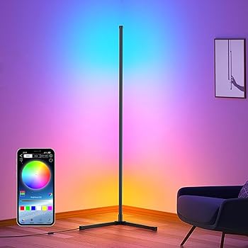 【中古】【未使用】RGB 変色 フロアランプ 調光可能 高さ153cm LED コーナーライト 間接照明 調?度/調速可能 日本語取扱書 フロアスタンド・ランプ 寝室/リビング/
