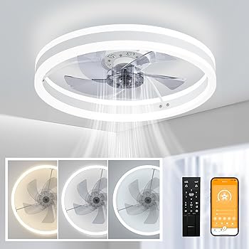 【中古】【未使用】LEDシーリングファンライト サーキュレーター付き 8~10畳 調色/調光/風量調整 DCモーター天井扇 最大5200LM ファン正逆回転 タイマー機能 節電