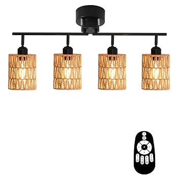 【中古】ANWIO シーリングライト ペンダントライト 4灯 LED電球付き リモコン操作 折りたたみ式 調光調色 E26口金 消費電力6W（60W形相当） 600LM 角度調