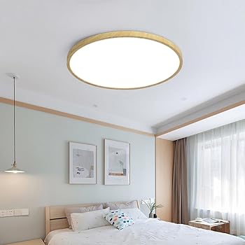 【中古】【未使用】Lobpor ledシーリングライト 6畳 8畳 木目 スペクトルランプ 調光調色 極薄型 シーリングライト 6-8畳 取付簡単 寝室 リビング キッチン適用 リ(2.0)