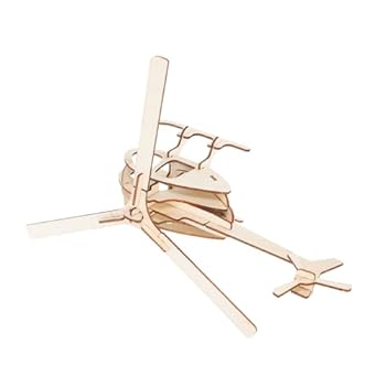 【中古】BELLIFFY 3個 木製 航空機 模型 教育 飛行機 模型 木製 パズル ヘリコプター