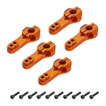 Rakuten - 【中古】5 PC アルミニウム サーボ角度 25 T ステアリング アーム 35 mm 長さオレンジ DIY リモート コントロール車/ボート/飛行機ボート モデル アクセ